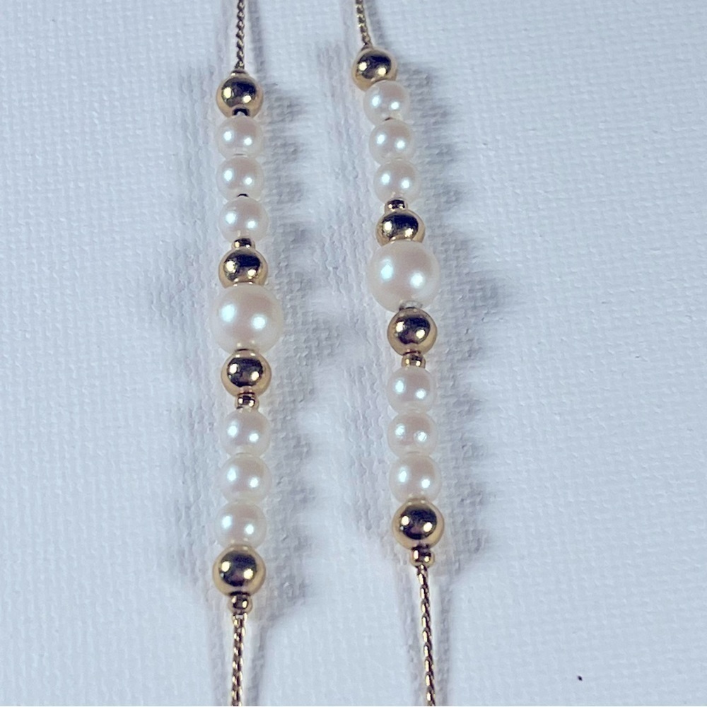 1980 Costume Retro Gold Tone Faux Pearl necklace 18”